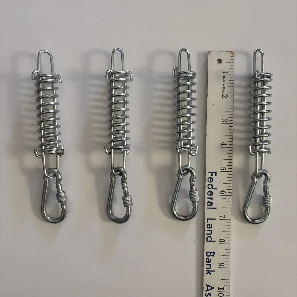 Stainless Steel Industrial Springs /w Carabiners Leash Tent Or Pool Cover Etc.